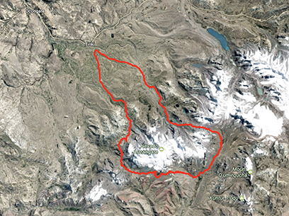 Ausangate Trek Satellite Map