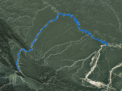 Manu Rafting Expedition 9 Days Satellite Map