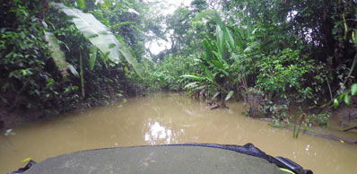 Packrafting a canal in the Peruvian Amazon