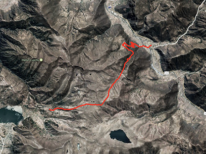 Huchuy Qosqo Trek Satellite Map