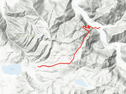 Huchuy Qosqo Trek Terrain Map