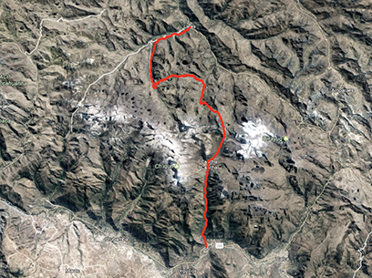 Salkantay Trek Satellite Map