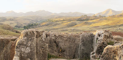 Inca Ruins Nische nahe dem Tempel des Mondes in Cusco