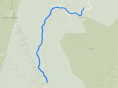 Manu Rafting 4 Days Overview Map
