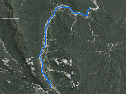 Manu Rafting 4 Days Satellite Map