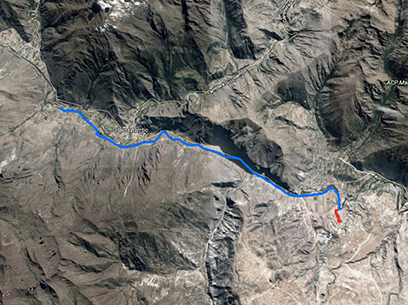 Maras Salt Mines Rafting Satellite Map